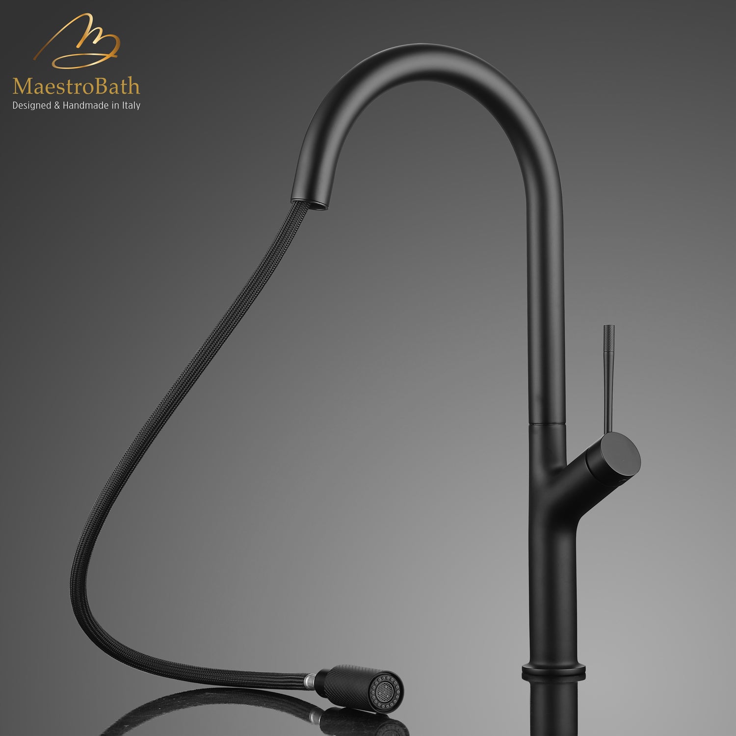 PALM Modern Kitchen Faucet With 2 Jets | Black #color_black