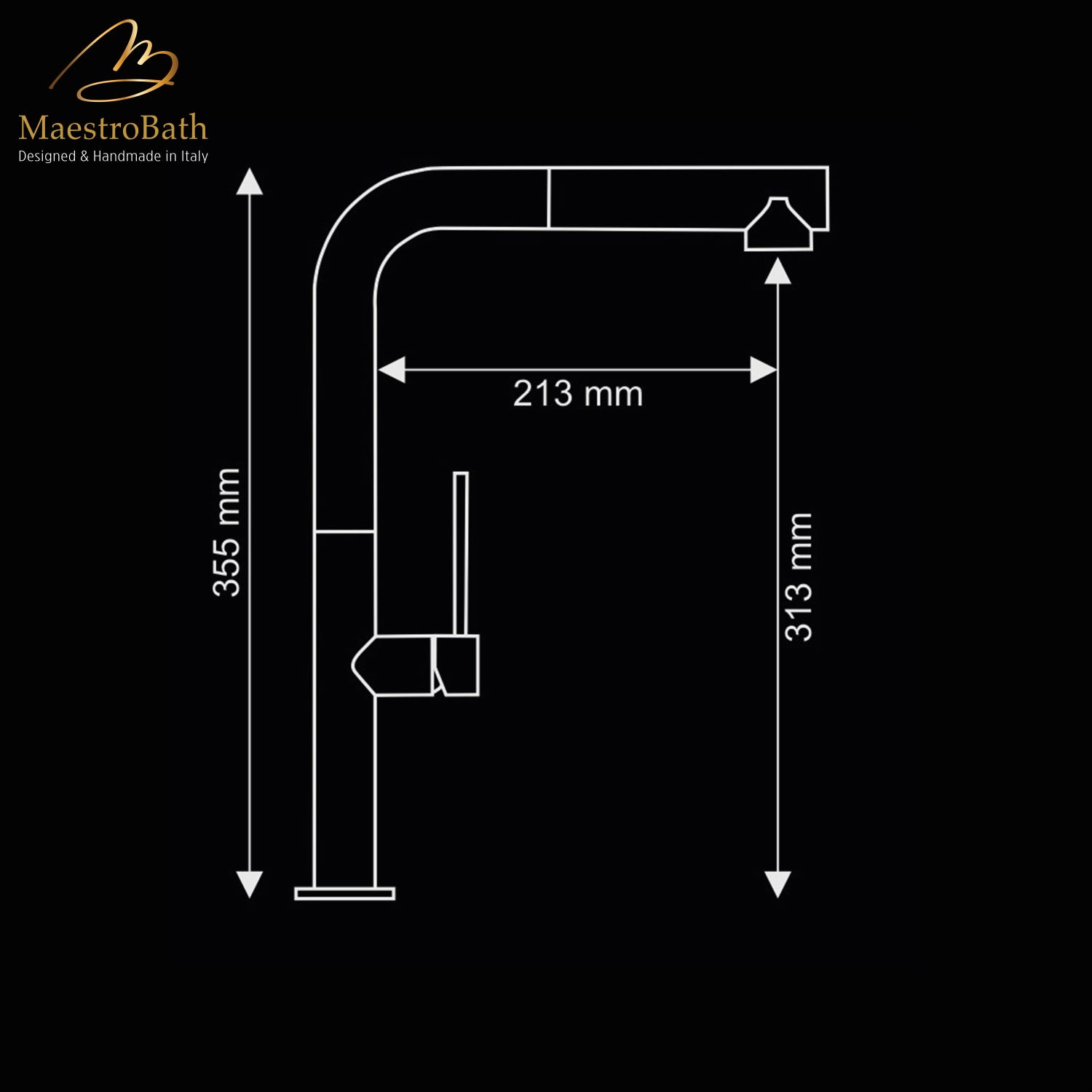 SLIM 1 DUAL Chrome Modern Kitchen Faucet | Pull Out Dual Shower