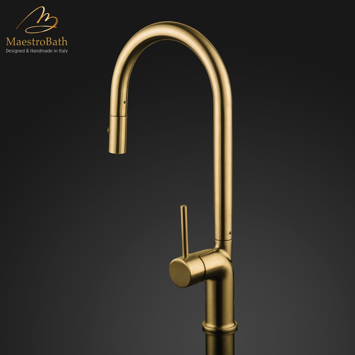 SWAN Modern Kitchen Faucet With 2 Jets | Brushed Gold #color_brushed gold