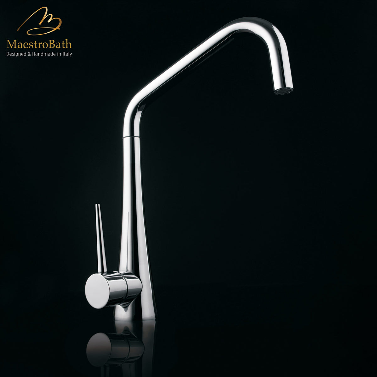 Deck mounted brass kitchen faucet, shown in polished chrome, with pull out spray, 17 inch by 9 inch by 11 inch #color_polished chrome