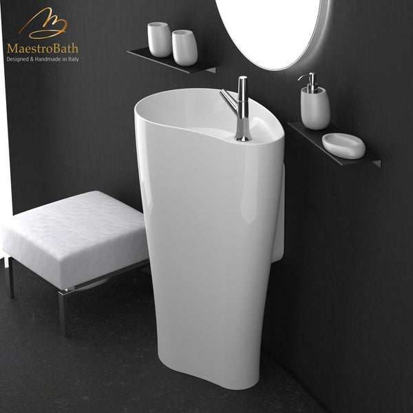 SEI Contemporary Pedestal Sink | White #color_white