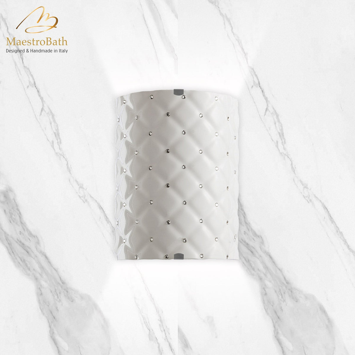 Moonlight Low Luxury Light Fixture, shown in white, 8.6 inch