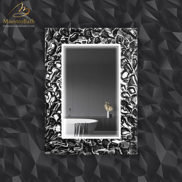 Artistic Luxury Mirror | Black and Silver