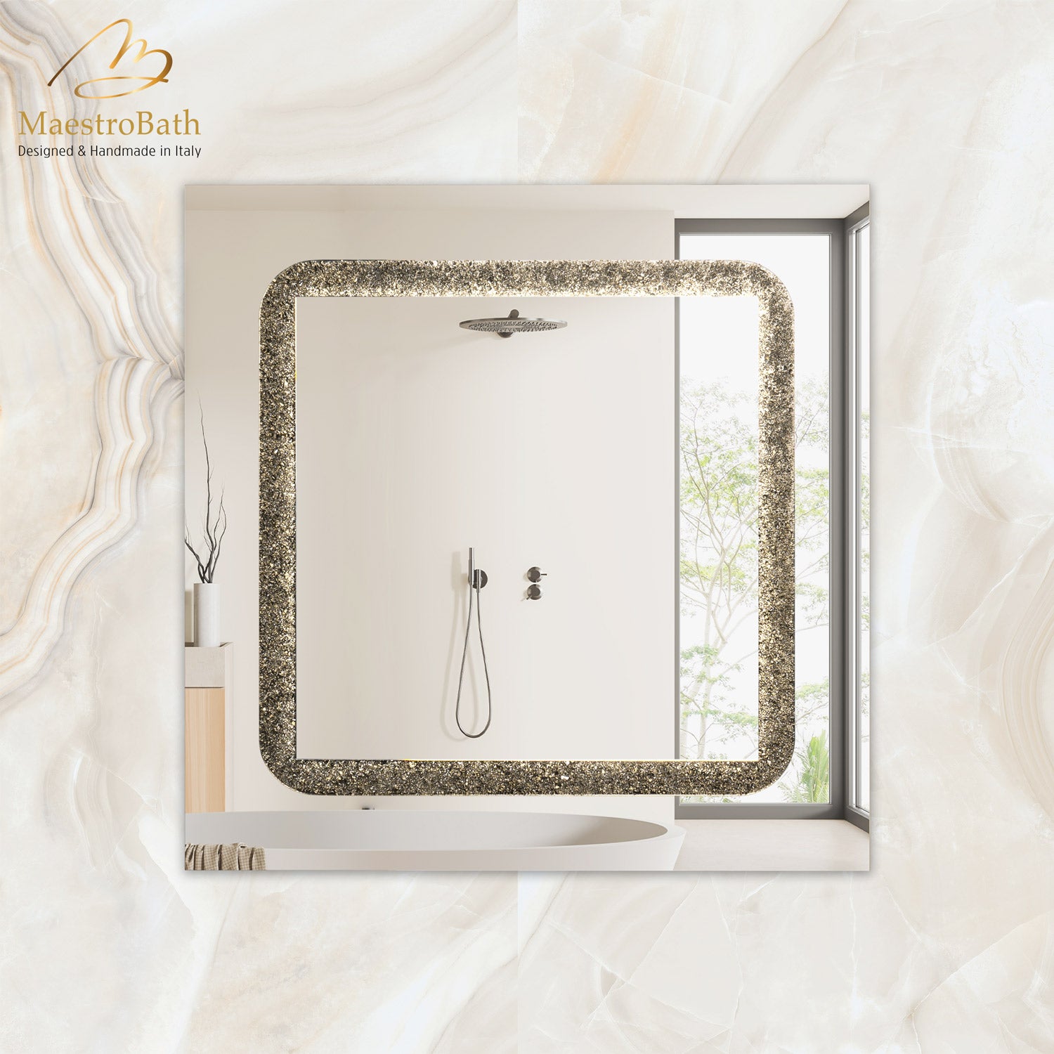 Cristallo Luxury Single Vanity Mirror | Bronze #color_bronze