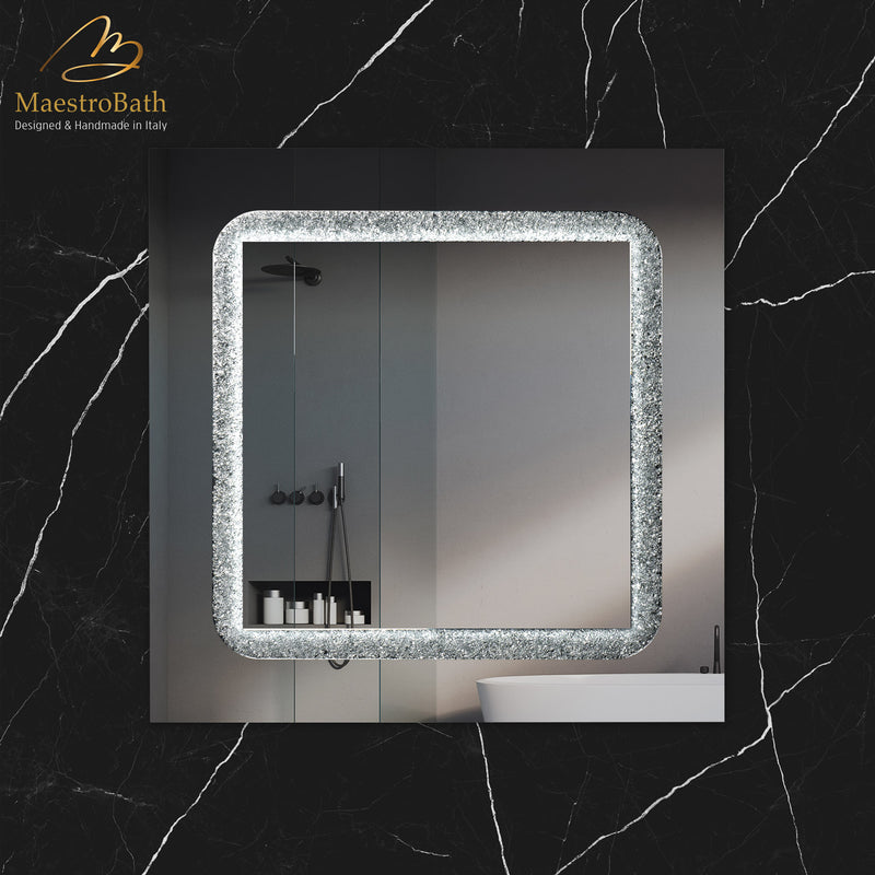 Cristallo Luxury Single Vanity Mirror | Ice
