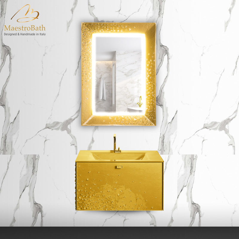 Murano Luxury Single Vanity Mirror | Gold