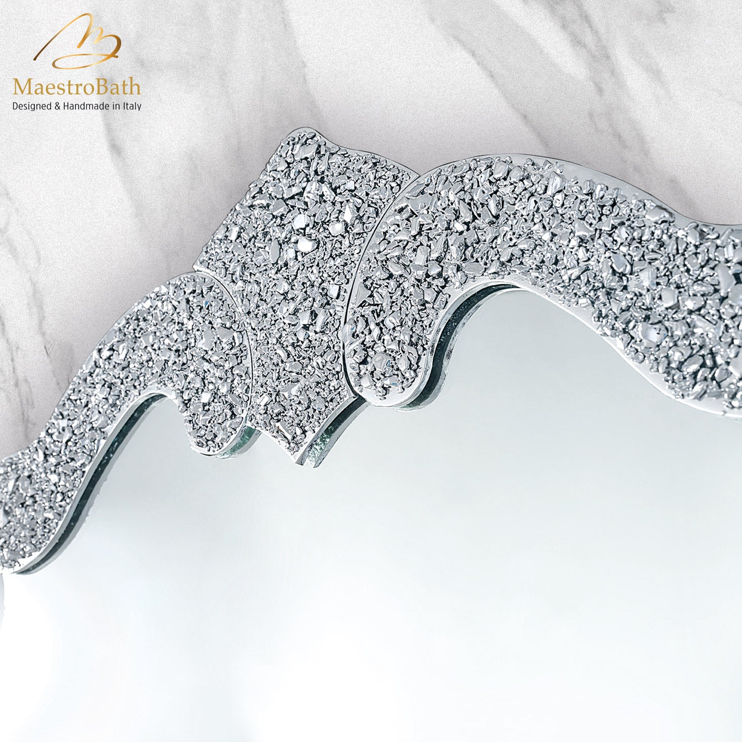 Onax Glass Handmade Luxury Console Mirror | Silver #color_silver