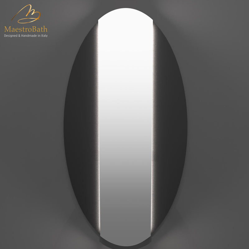 Ruffle Luxury LED Backlit Mirror | Black