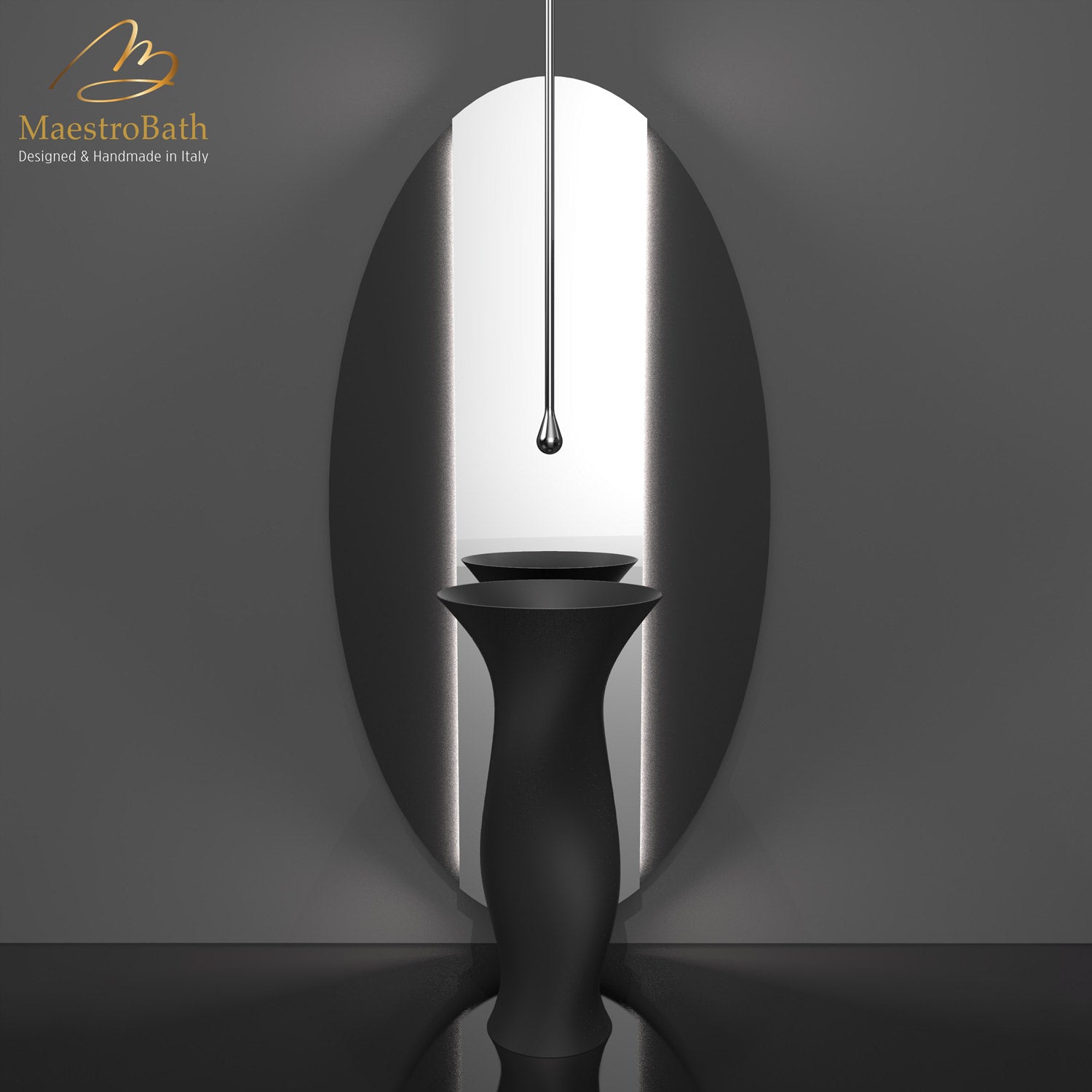 Ruffle Luxury LED Backlit Mirror | Black #color_black