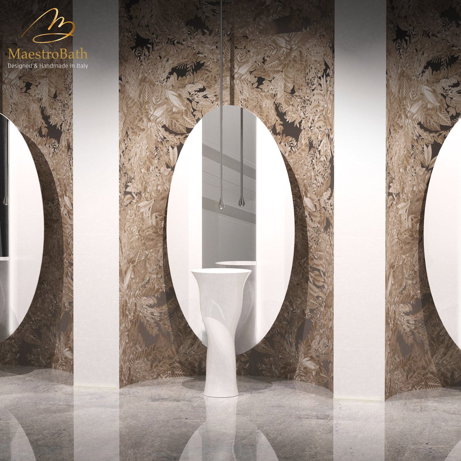 Ruffle Luxury LED Backlit Mirror | White #color_white