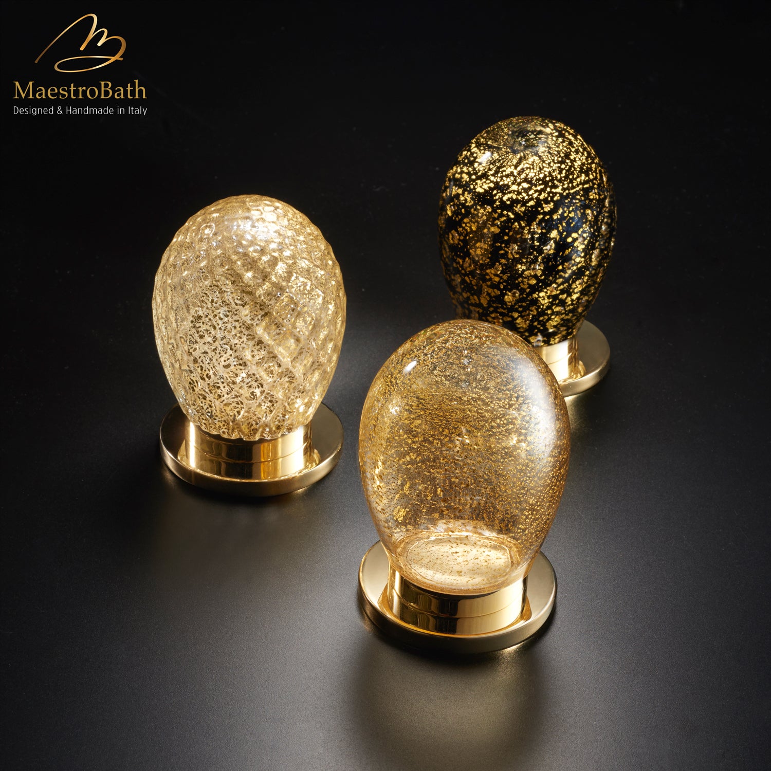 MURANO 3 Hole Luxury Bathroom Faucet #color_black and gold