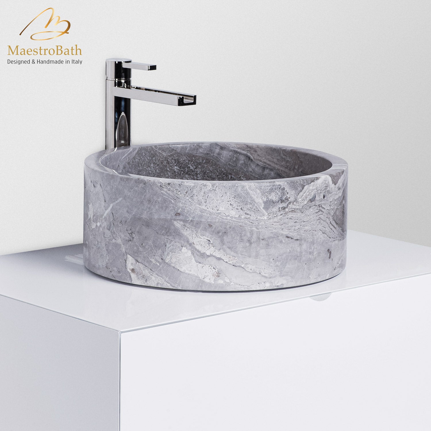 Koh Samui Natural Stone Luxury Vessel Sink #color_grey-taupe