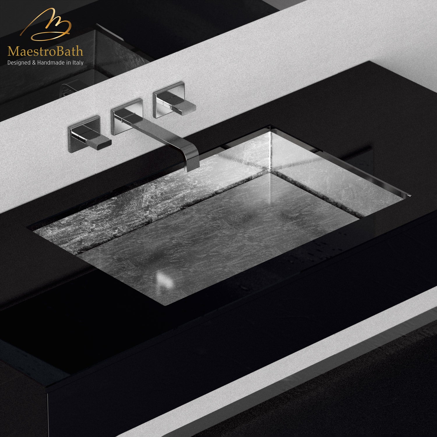 Four Lux Undermount Modern Bathroom Sink #color_silver leaf
