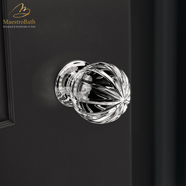 Royal Crystal Door Knob | Clear/Chrome