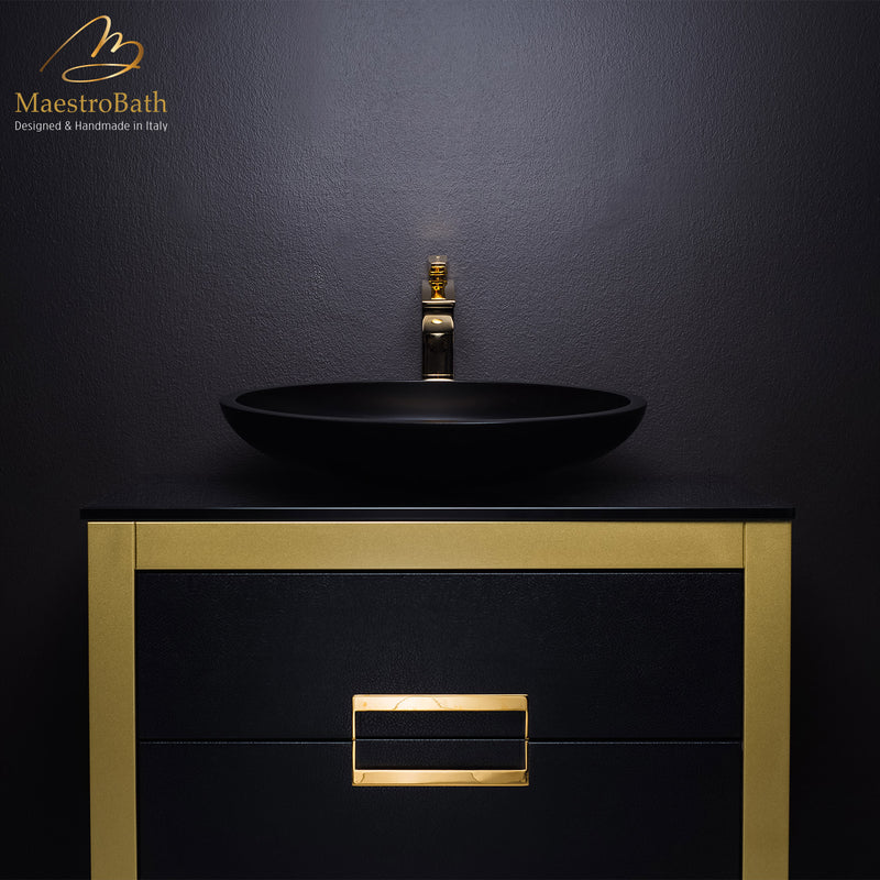 Gold 32 inch bathroom vanity with top