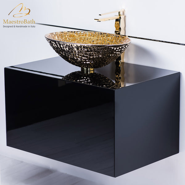 Luxury designer Italian bathroom fixture | Black and Gold