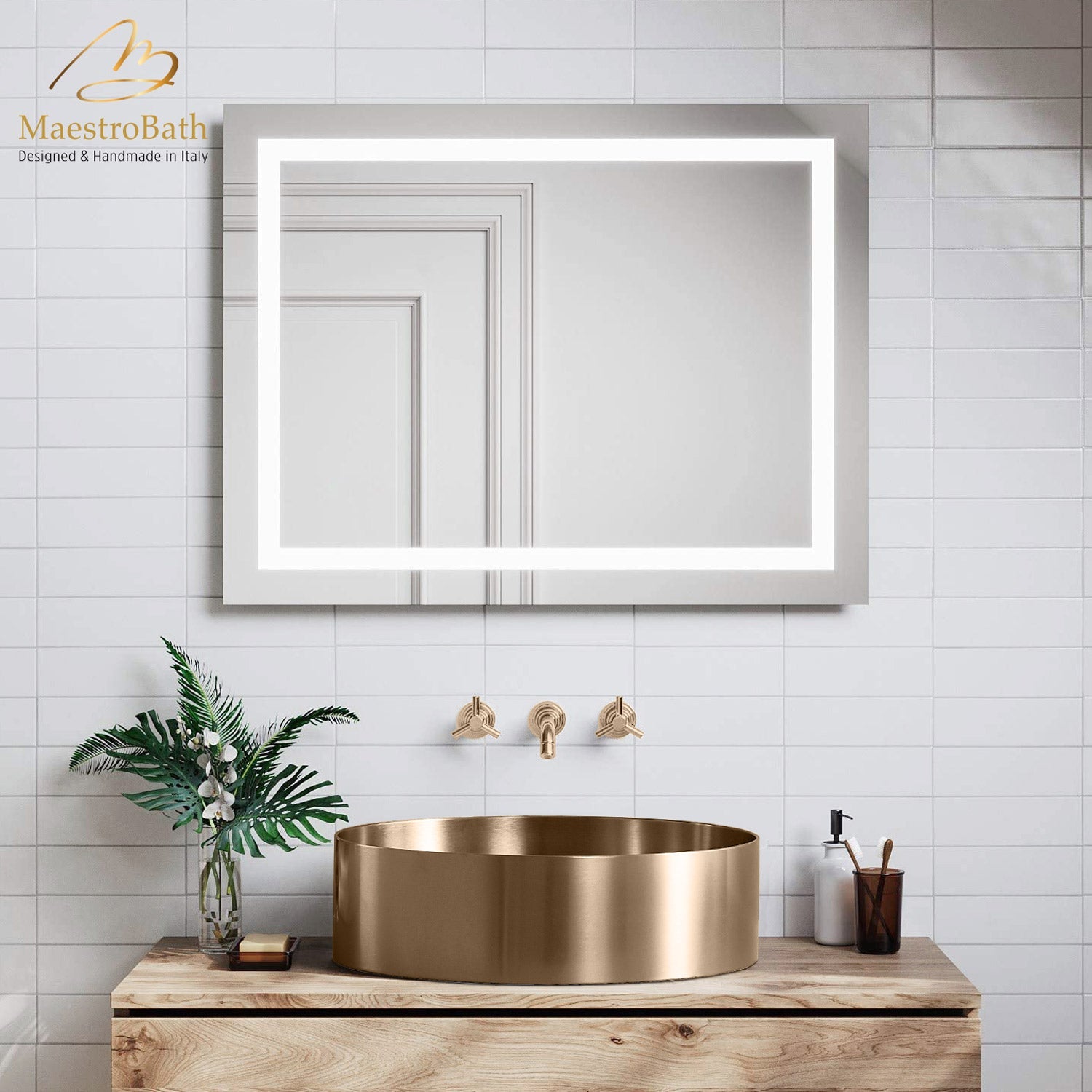 Modern Round Vessel Sink #color_brushed rose gold