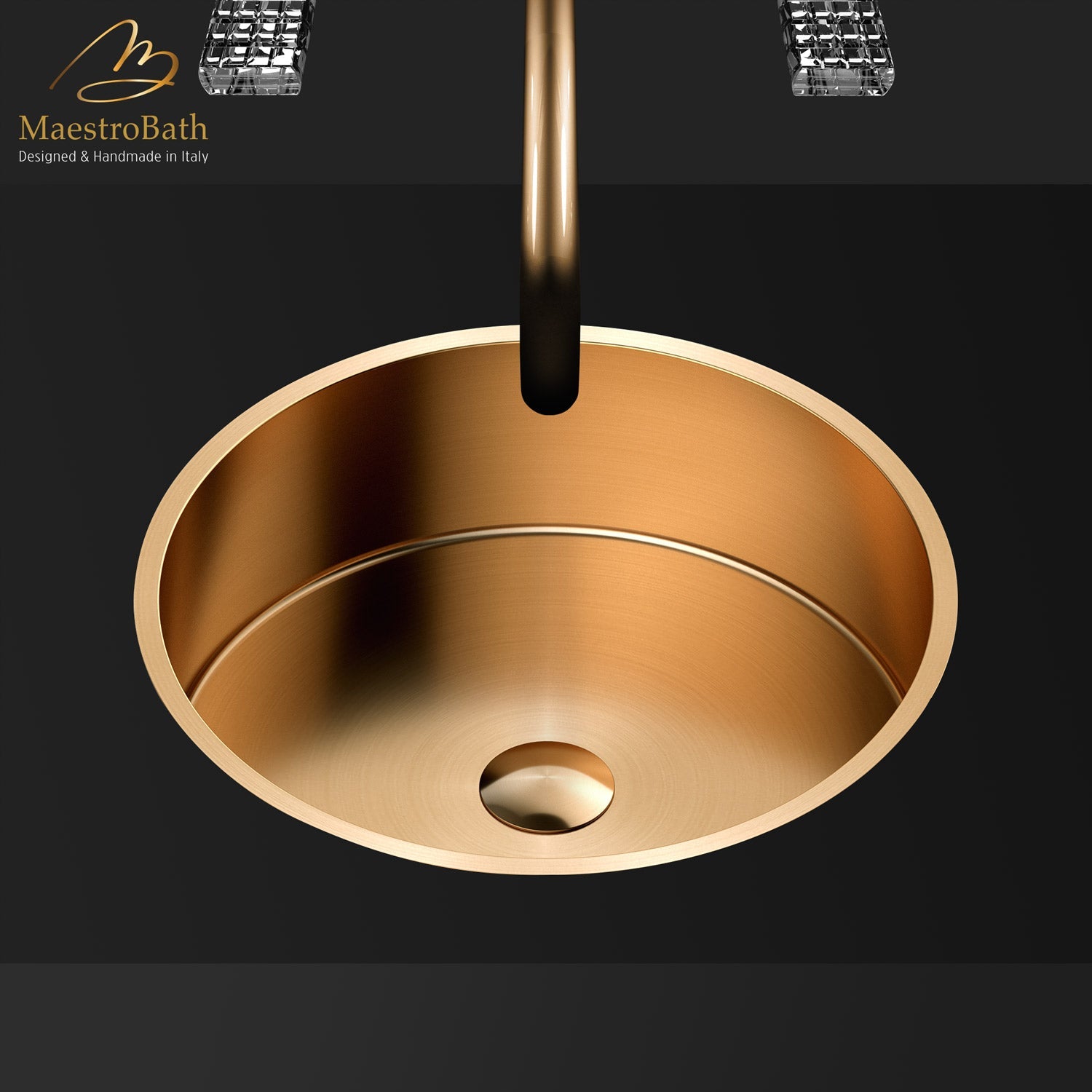 Modern Round Under-mount Sink #color_brushed rose gold