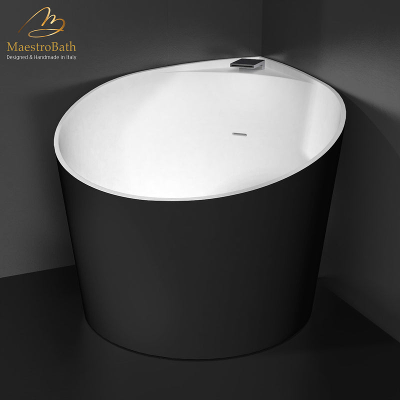 Modern Compact Bathtub | Black