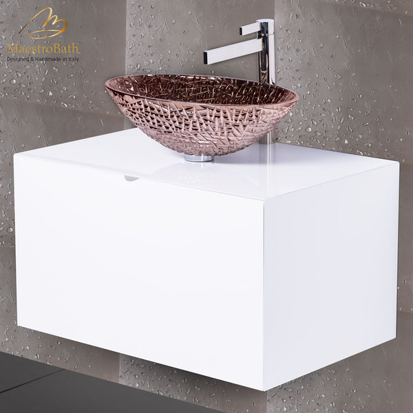 Dora White Lacquered Bathroom Vanity 30 Inch #color_white