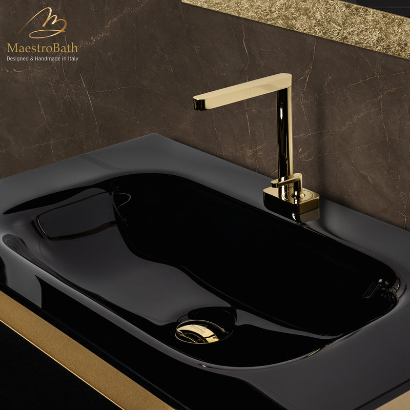Danya Leather Modern Bathroom Vanity 32 Inch
