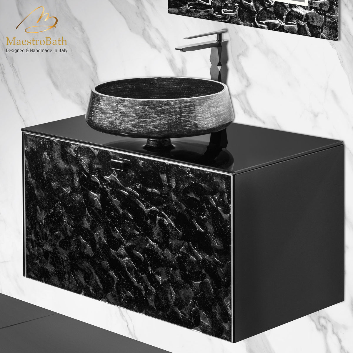 Luxury Murano Crystal Wallmount Bathroom Vanity #Size_32"