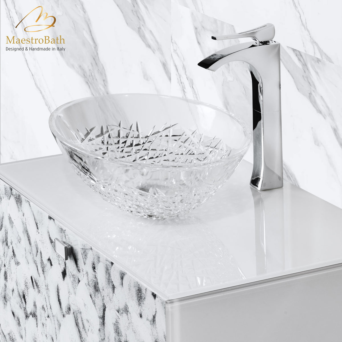 Luxury Murano Crystal Wallmount Bathroom Vanity #Size_32"