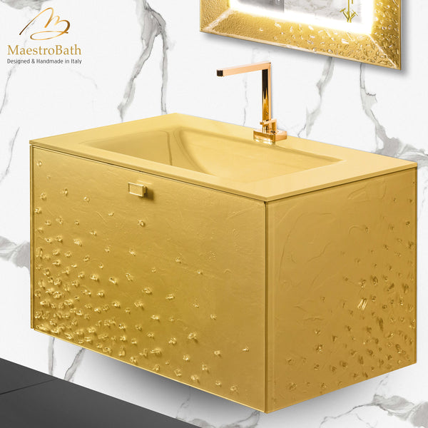 Luxury Crystal Wallmount Bathroom Vanity #color_gold