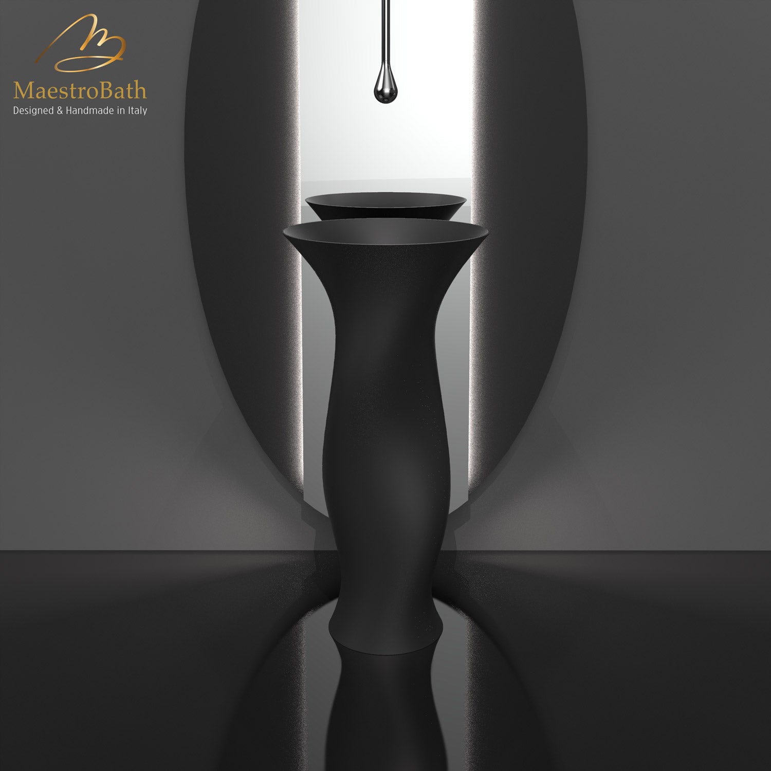 Ruffle Pedestal Sink | Black #color_black