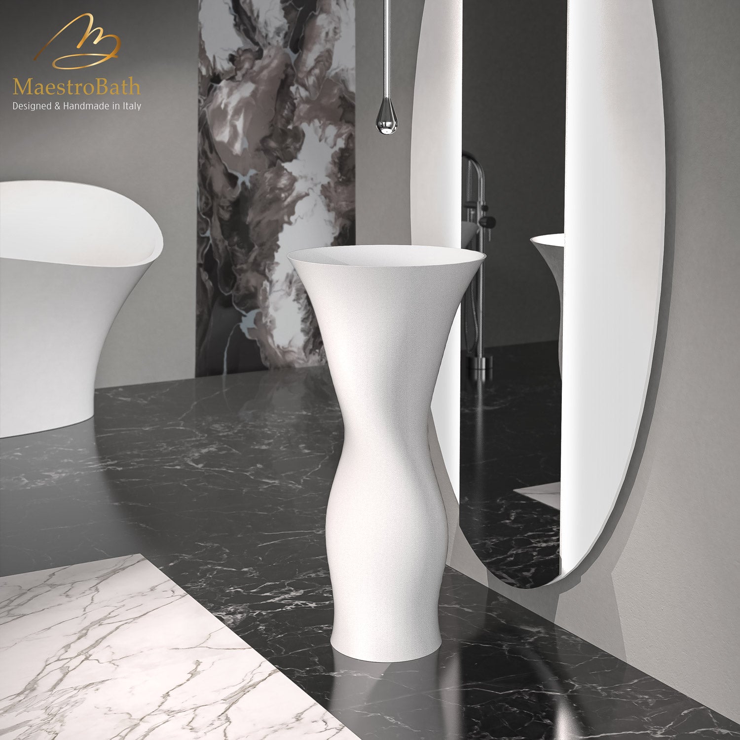 Ruffle Pedestal Sink | White #color_white