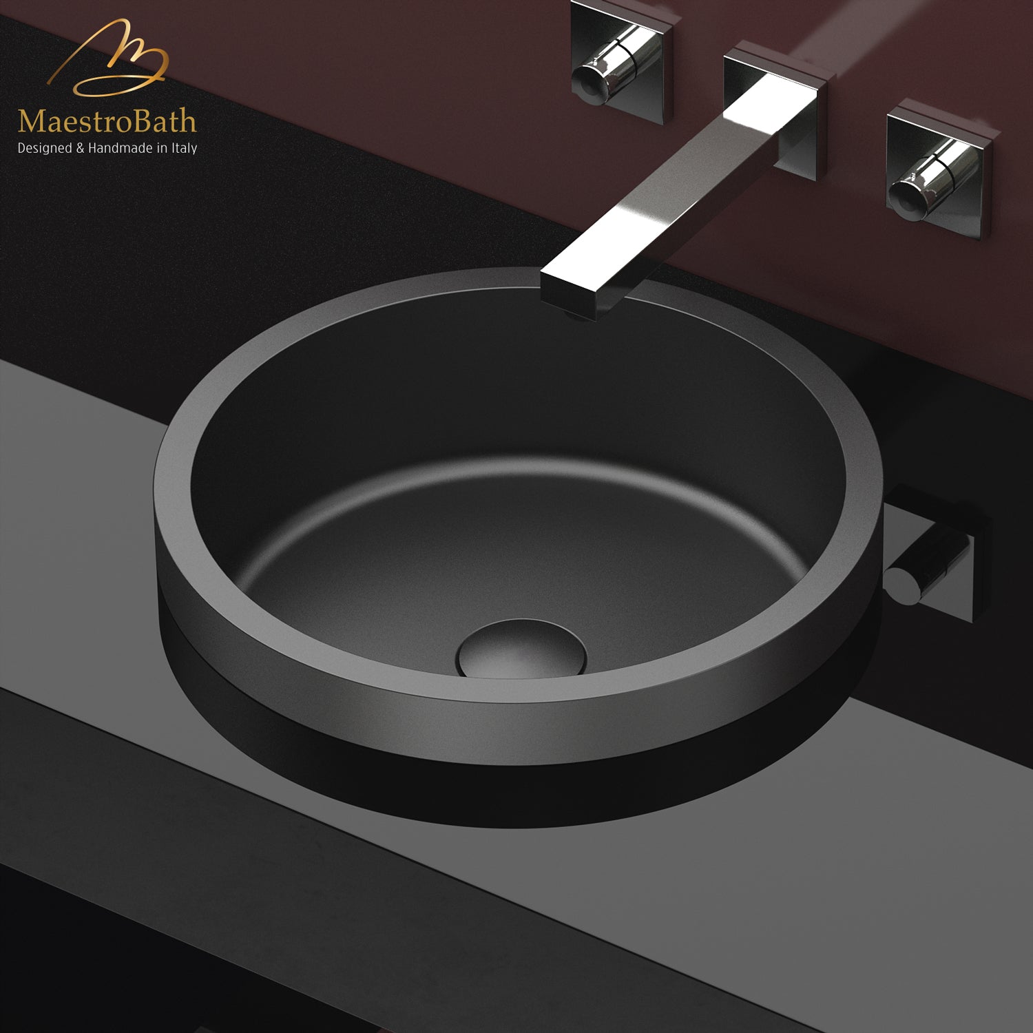 Black Drop-In Bathroom Sink #color_black