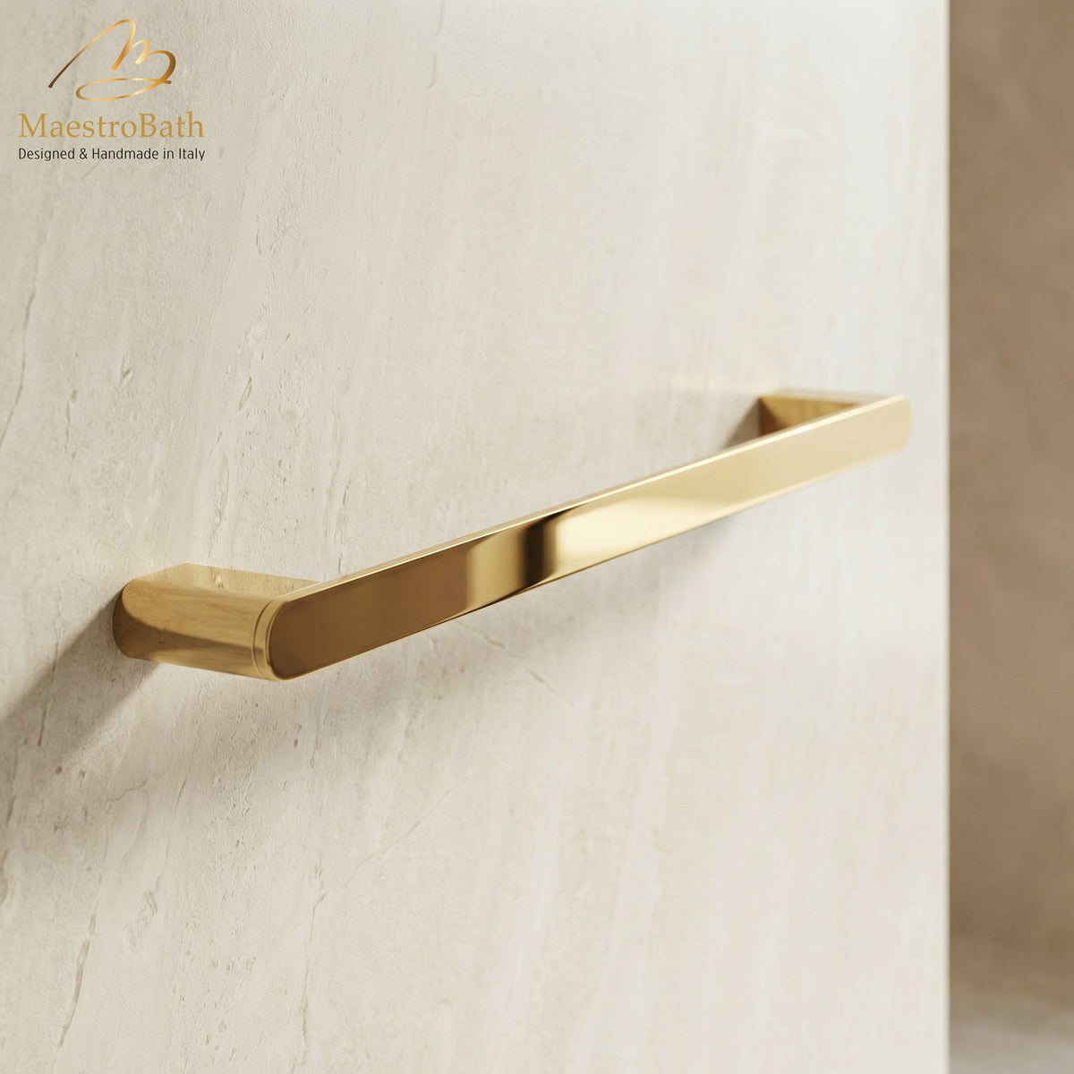 Linear 24 inch Towel Bar, 24 inch, made of solid brass #color_polished gold