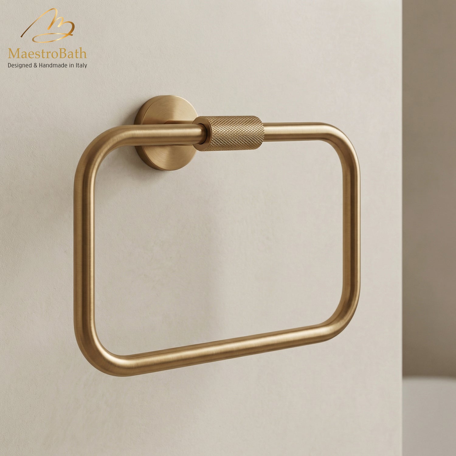 Forward Square Towel Ring #color_brushed gold