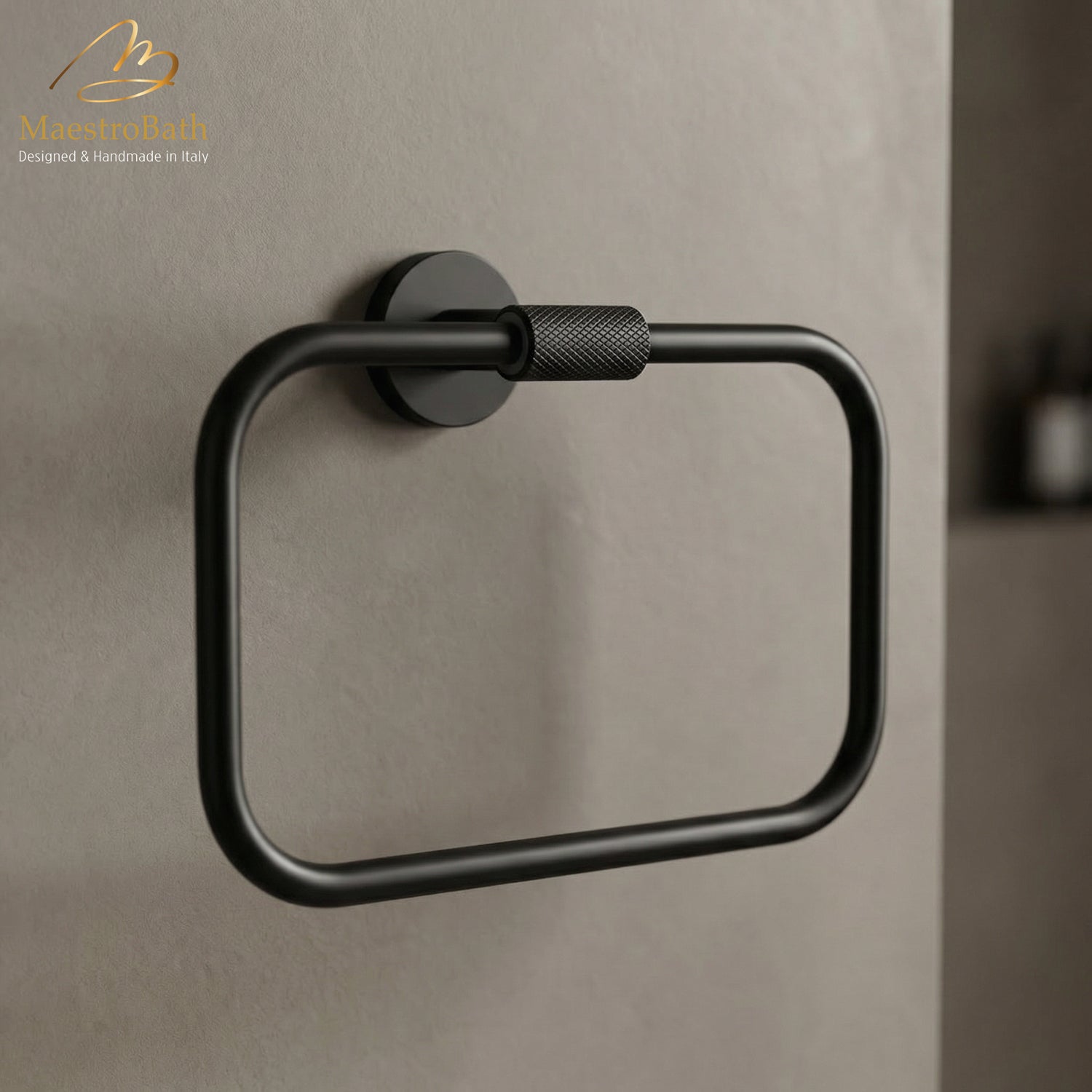 Forward Square Towel Ring #color_black