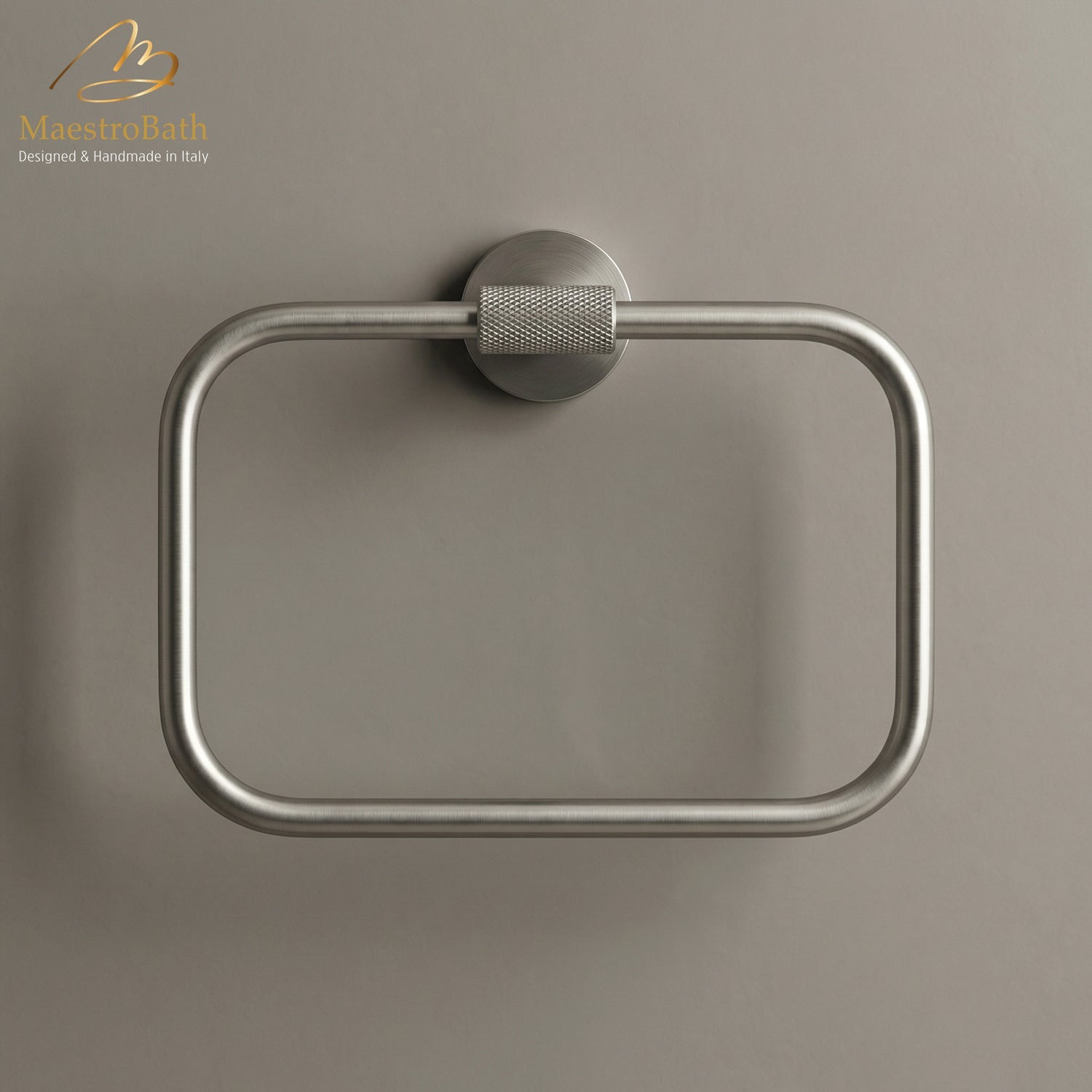 Forward Square Towel Ring #color_brushed nickel