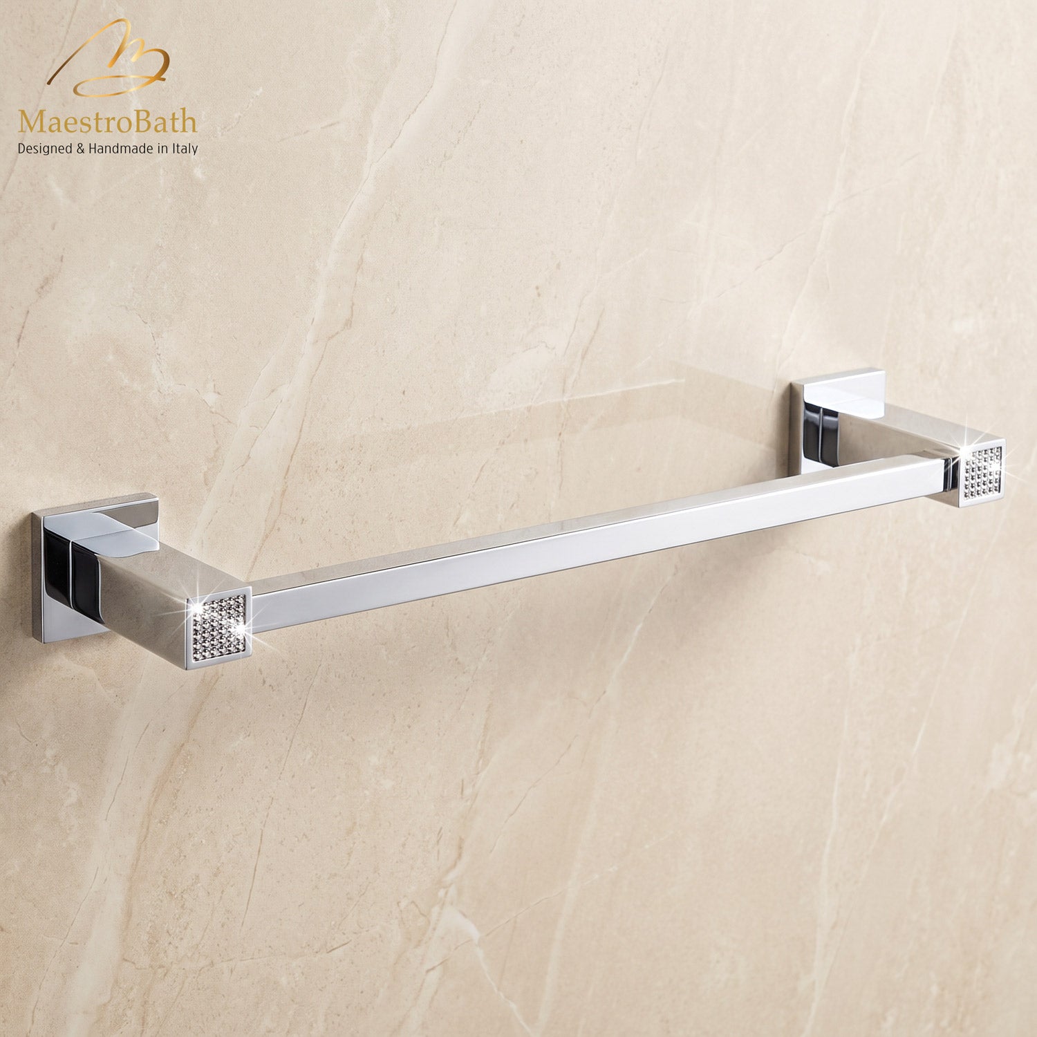 Skip Diamond 16" Towel Bar | Polished Chrome #color_Polished Chrome
