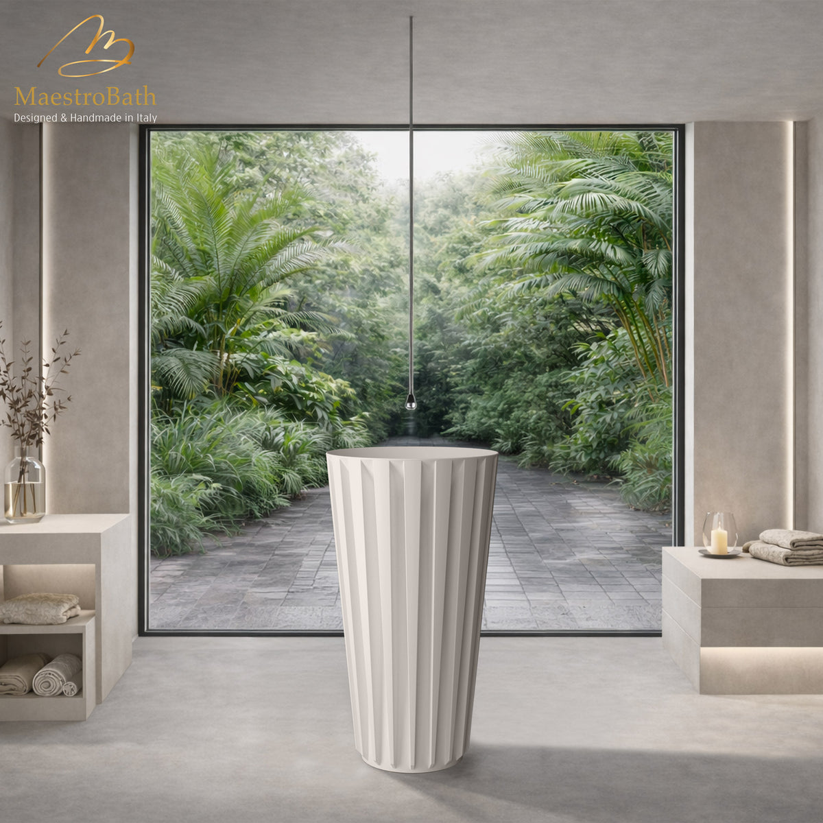 Gloria Modern Pedestal Sink | White #color_white