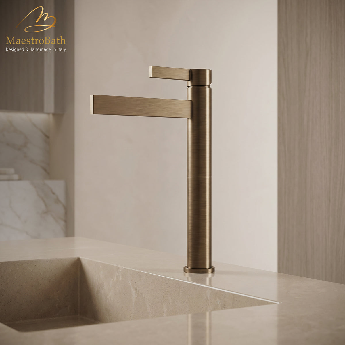 Caso White Designer Bathroom Faucet #color_Tobacco