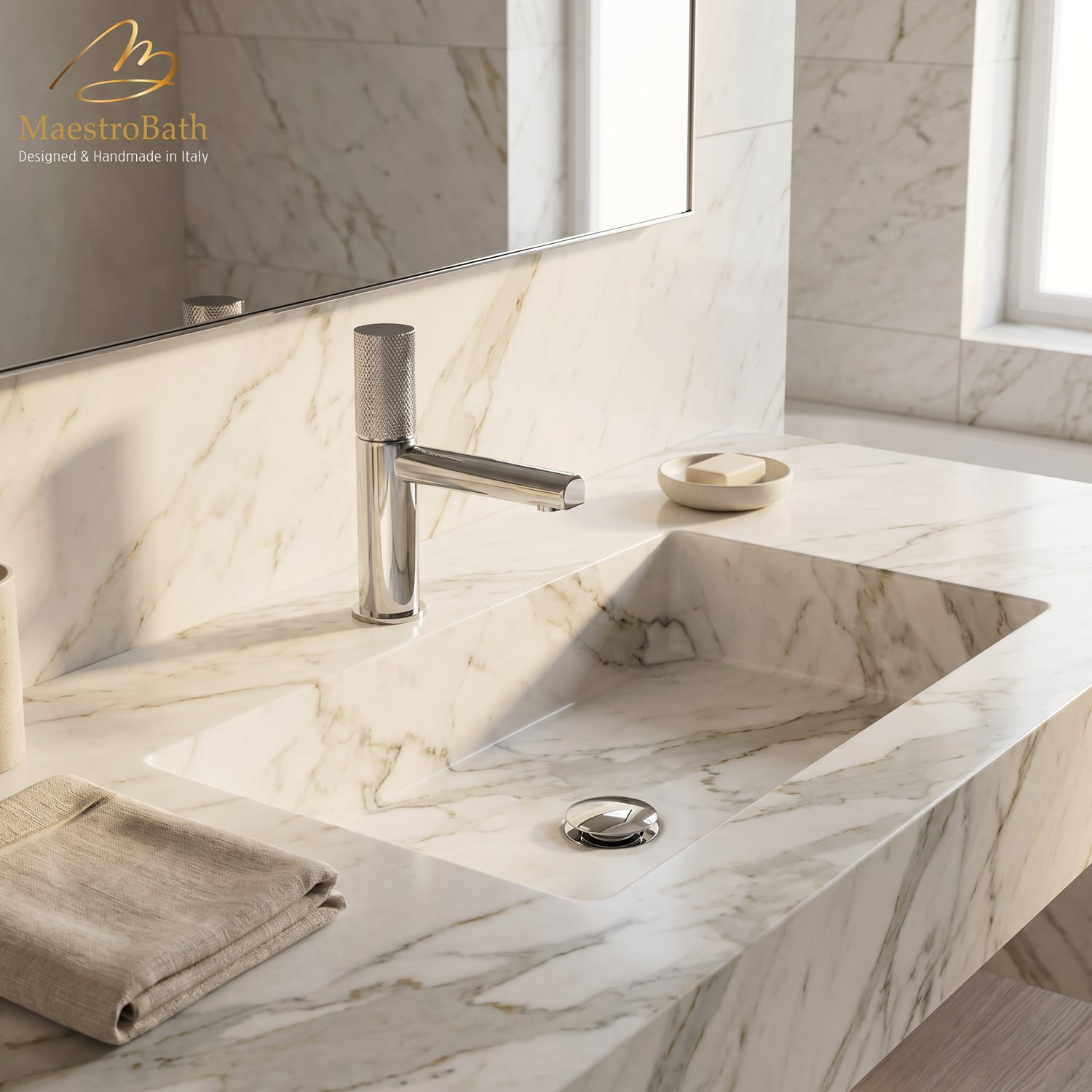 AUX Low Bathroom Faucet | Polished Chrome #color_polished chrome