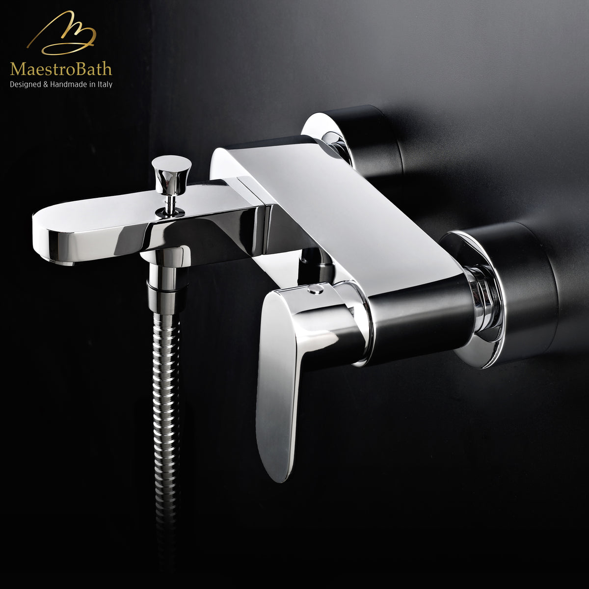 Moda Modern Bath Filler, 6.8 inch by 2.7 inch by 9 inch, made of solid brass #color_polished chrome