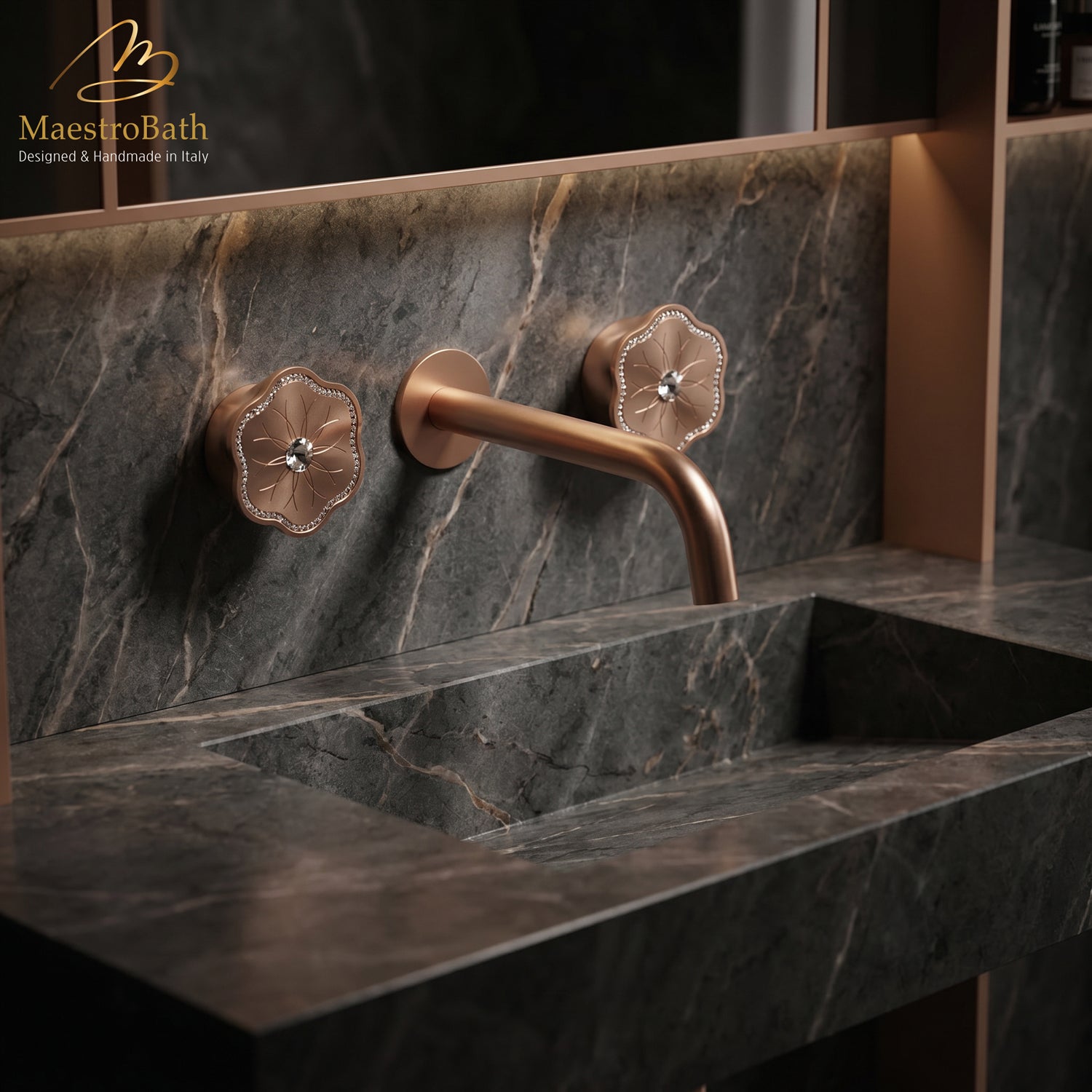 CLODETTE Luxury Wall-mount Bathroom Faucet #color_matte rose gold