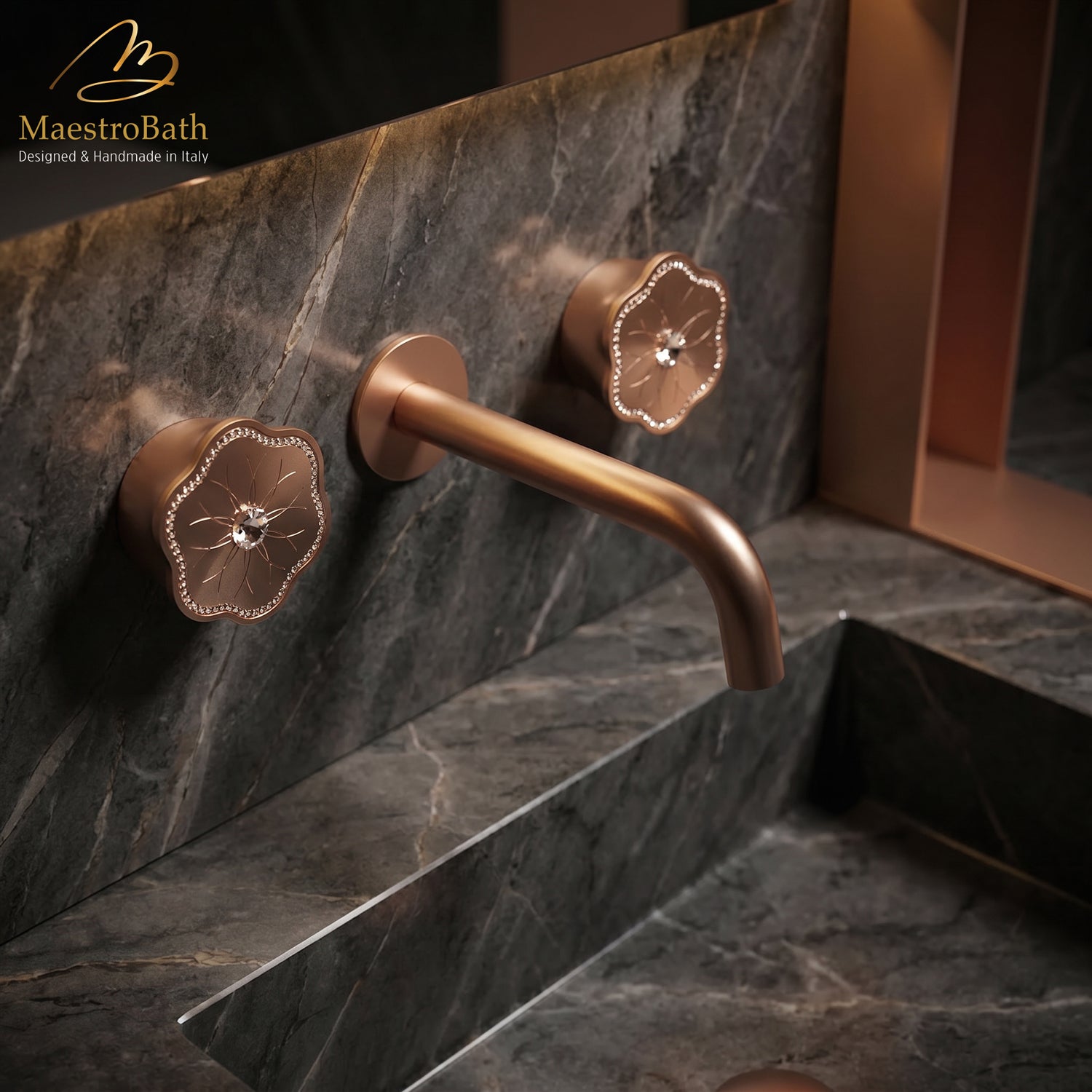 CLODETTE Luxury Wall-mount Bathroom Faucet #color_matte rose gold