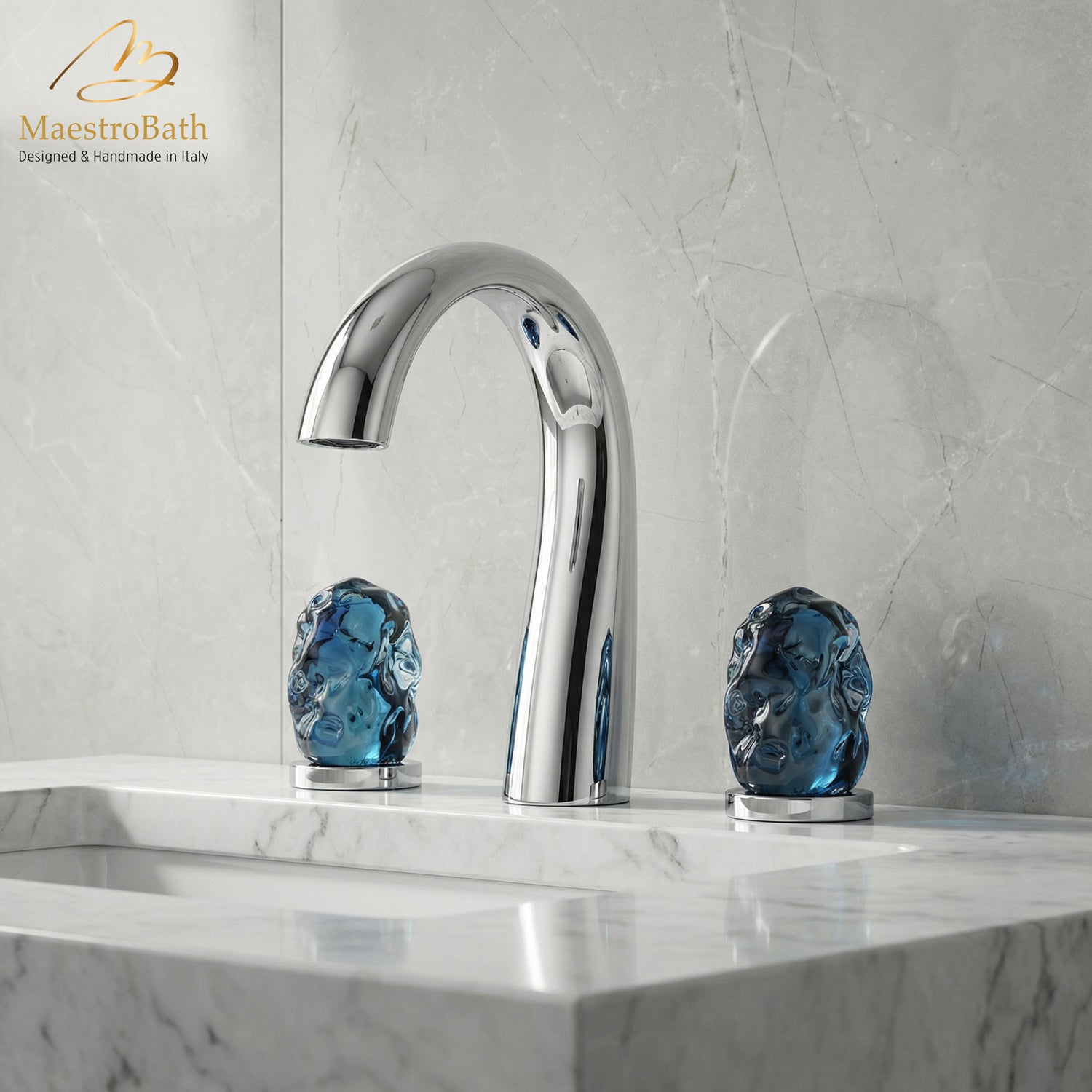 ETEREO Luxury 3-hole Bathroom Faucet #color_polished chrome