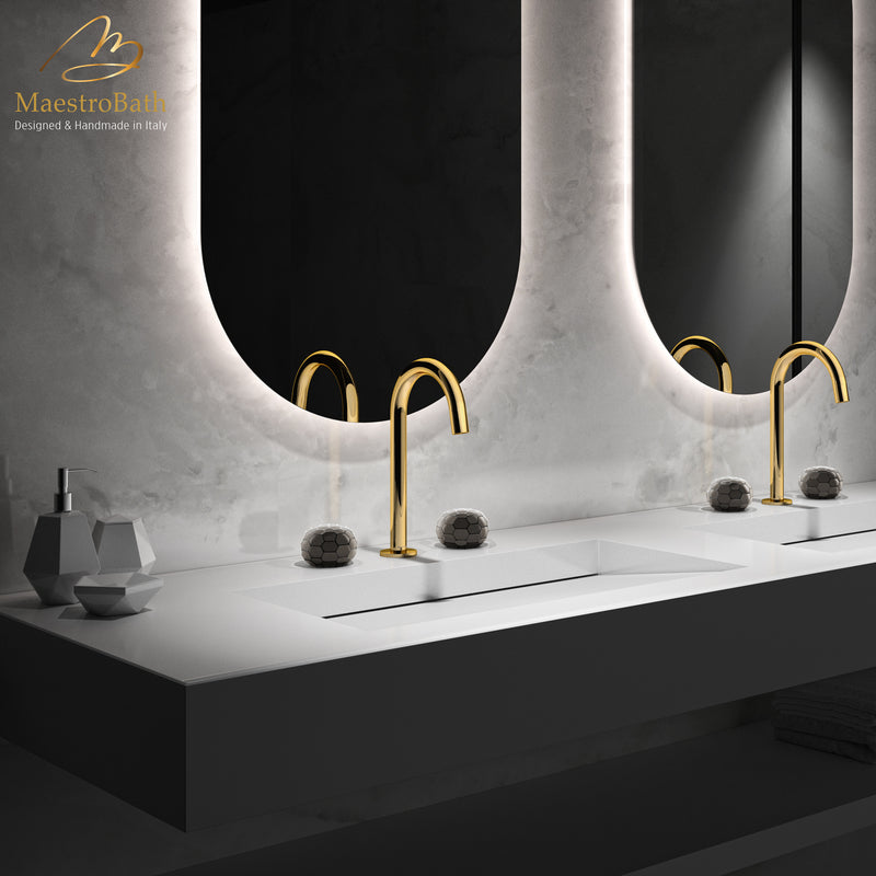 GLAMOUR 3-Hole Luxury Bathroom Faucet | Polished Gold