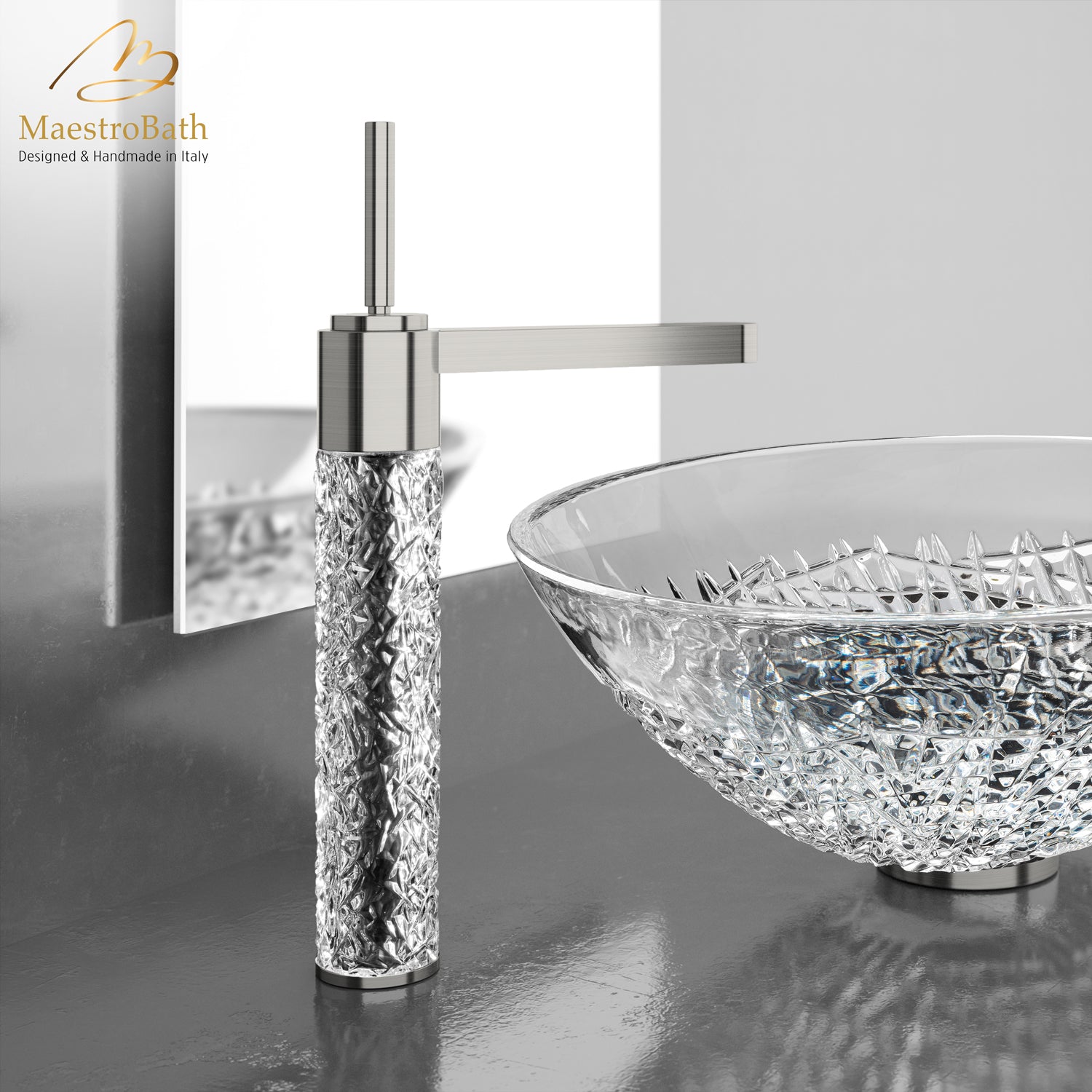Ice XL Luxury Crystal Bathroom Faucet #color_polished chrome
