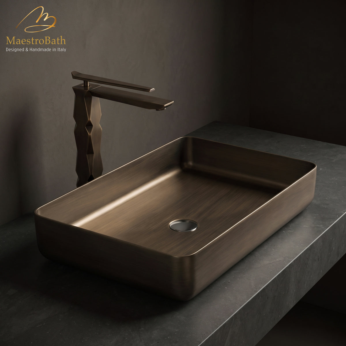 Ikon Tobacco Luxury Vessel Sink Faucet #color_Tobacco