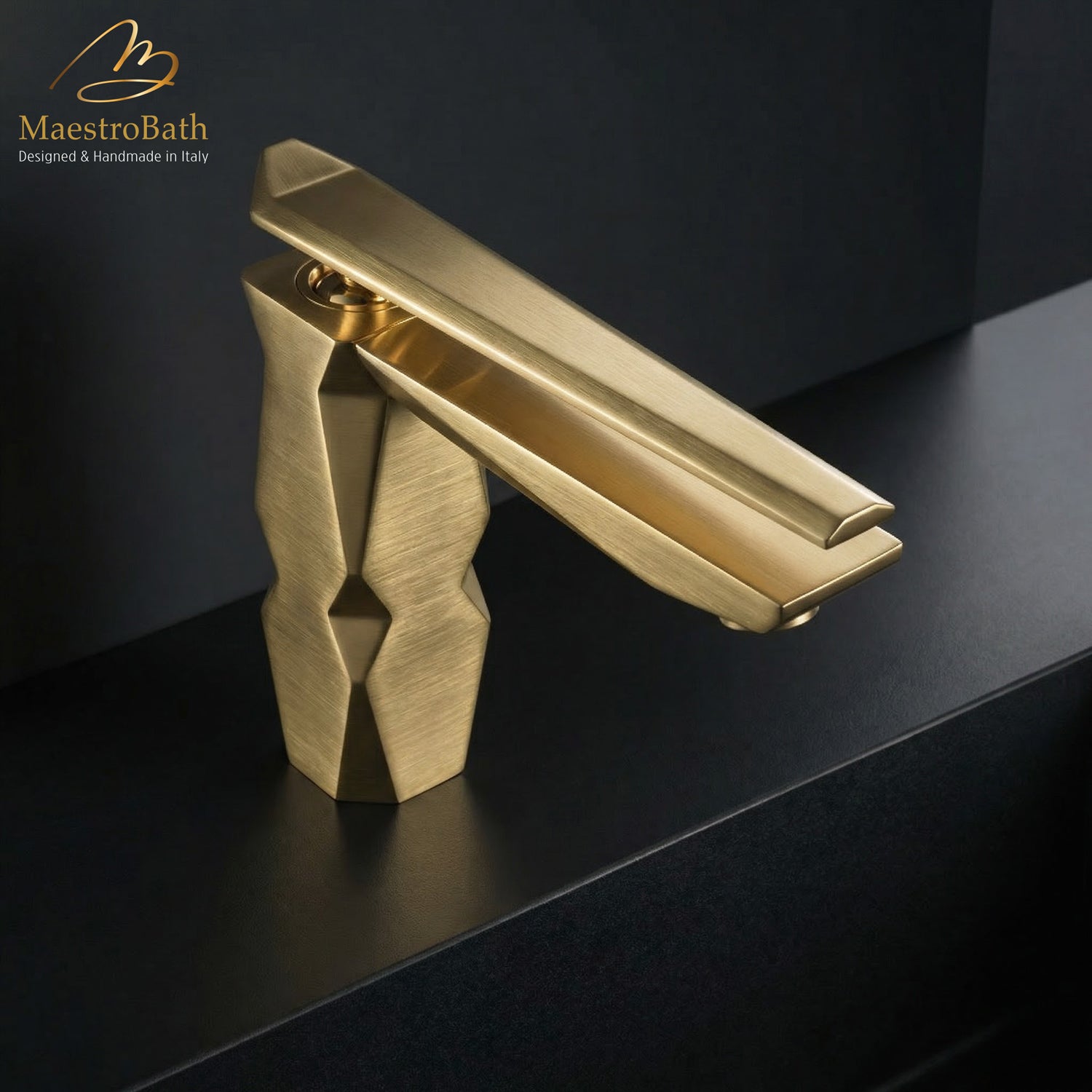 Ikon Brushed Gold Luxury Vessel Sink Faucet #color_brushed gold