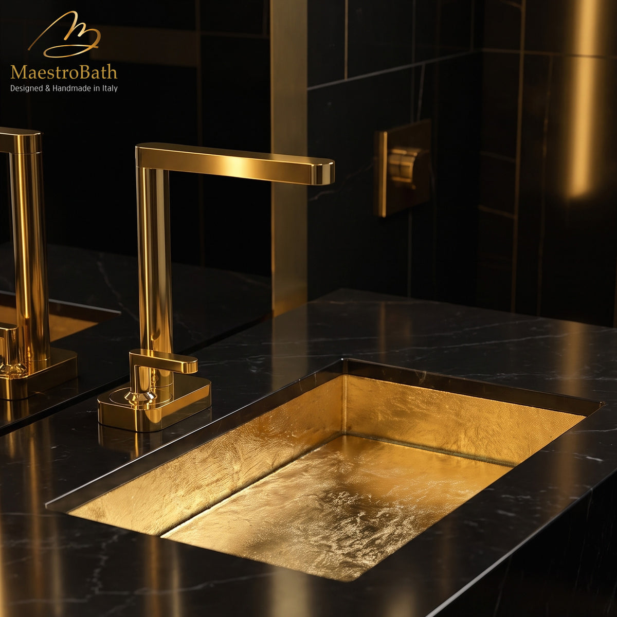 Deck mounted brass single hole bathroom faucet, shown in polished gold, 6.9 inch spout height and a 5.1 inch spout reach #color_polished gold