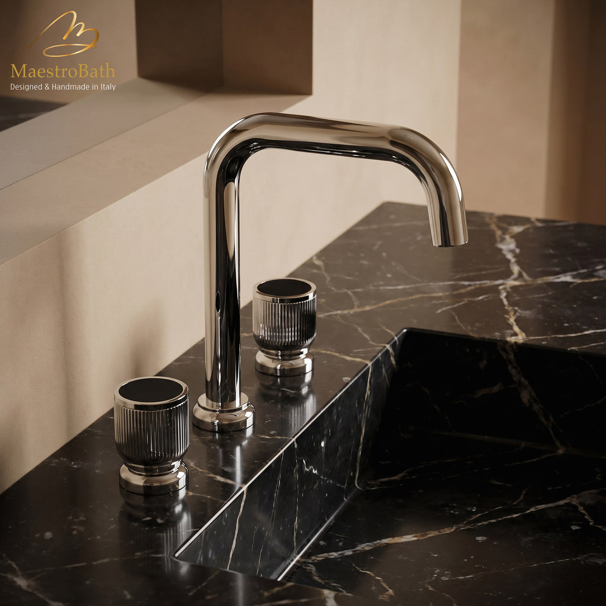 Rigato Luxury 3-hole Bathroom Faucet #color_Polished Chrome