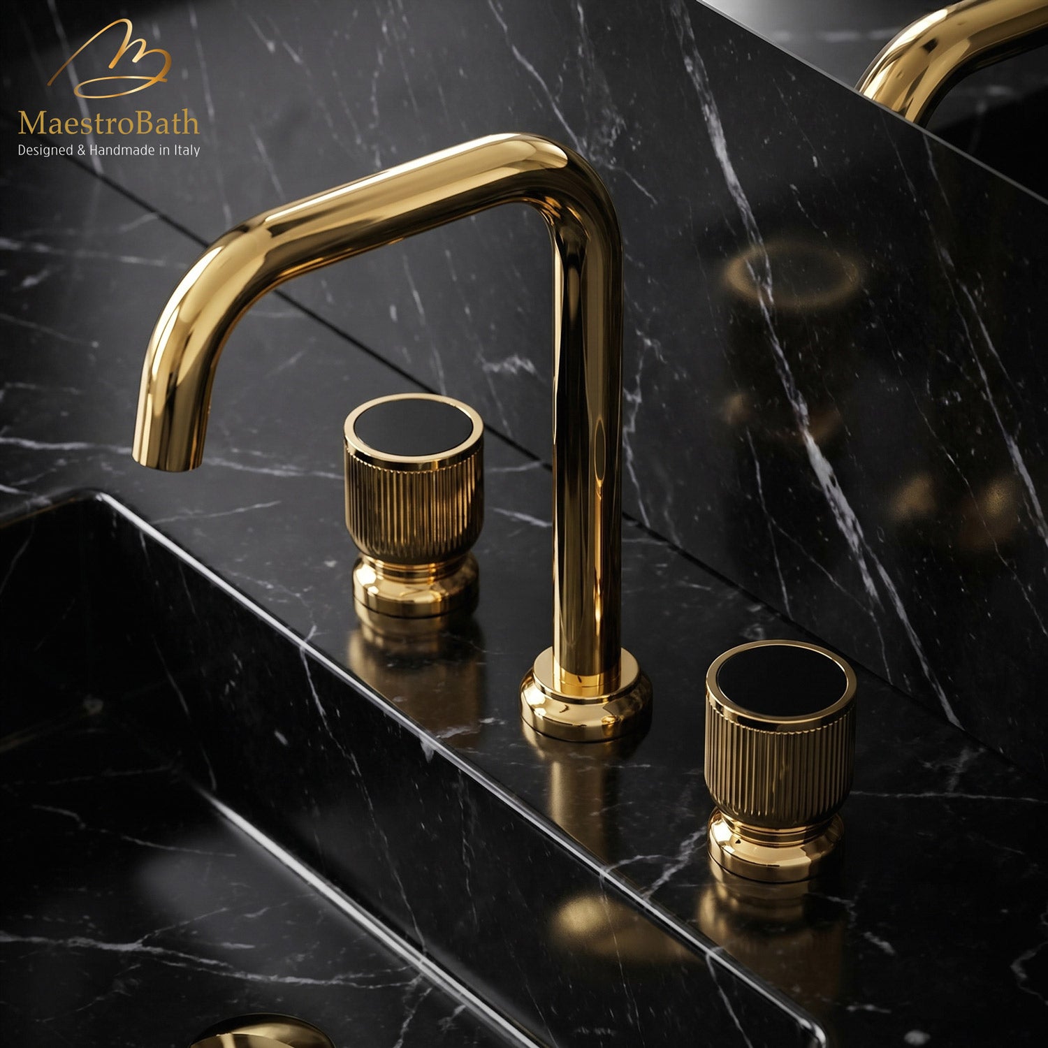 Rigato Luxury 3-hole Bathroom Faucet #color_Polished Gold
